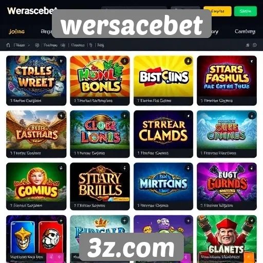 Wersacebet analisa diversidade de jogos disponíveis